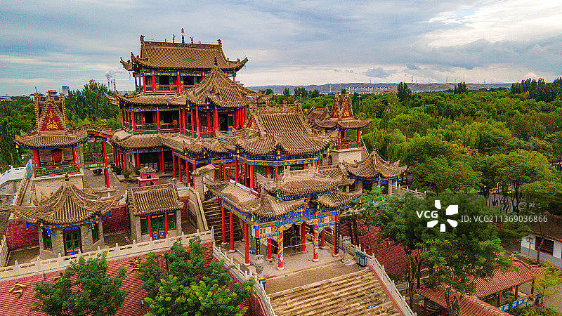 宁夏灵武玉皇阁鼓楼城市风光图片素材