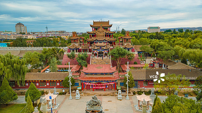 宁夏灵武玉皇阁鼓楼城市风光图片素材