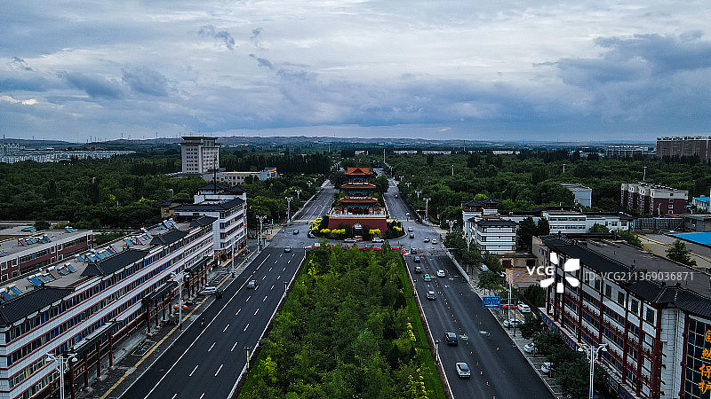 宁夏灵武玉皇阁鼓楼城市风光图片素材
