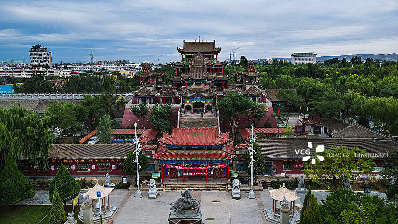 宁夏灵武玉皇阁鼓楼城市风光图片素材