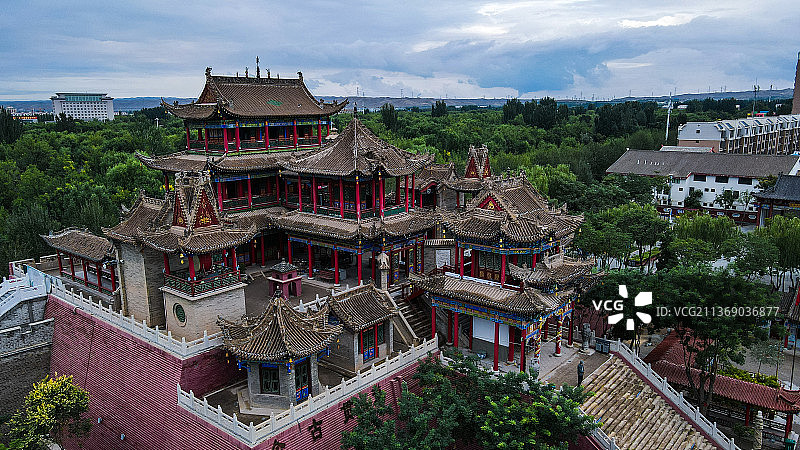 宁夏灵武玉皇阁鼓楼城市风光图片素材