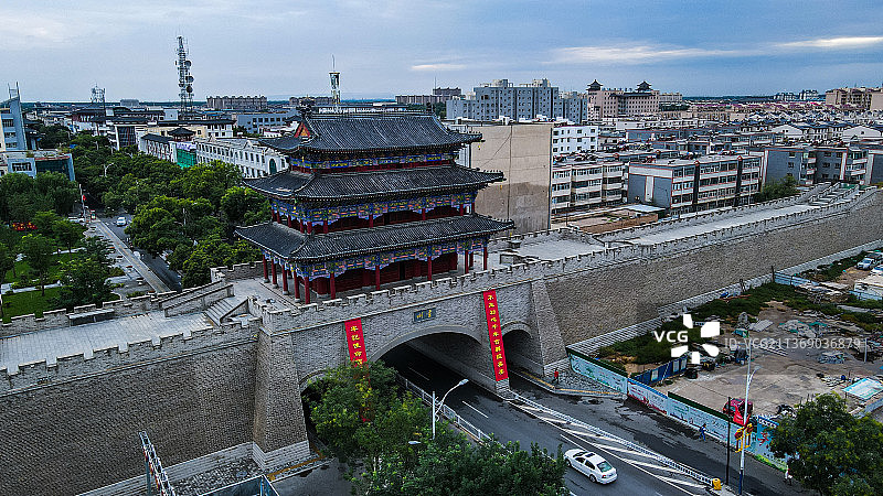 宁夏灵武玉皇阁鼓楼城市风光图片素材