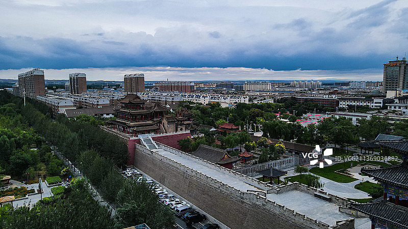 宁夏灵武玉皇阁鼓楼城市风光图片素材