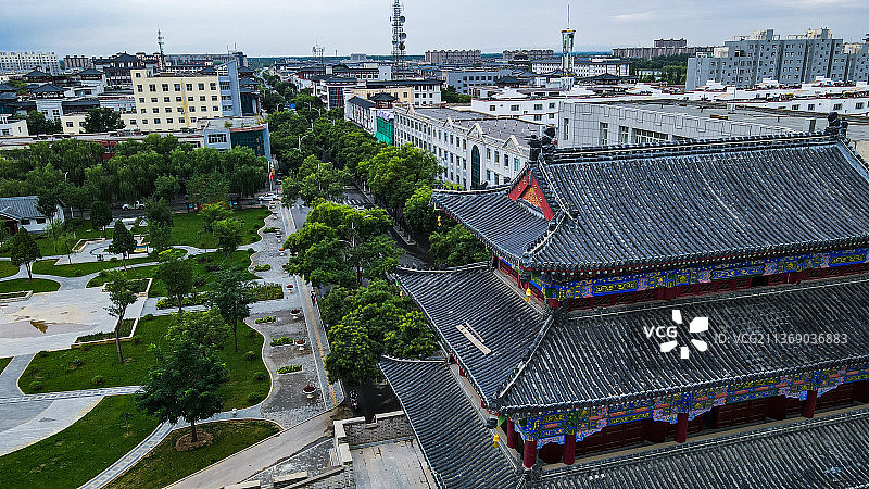 宁夏灵武玉皇阁鼓楼城市风光图片素材