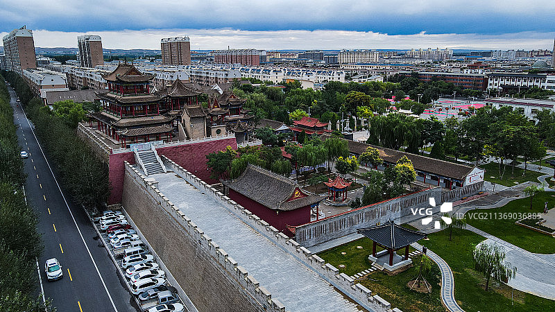 宁夏灵武玉皇阁鼓楼城市风光图片素材