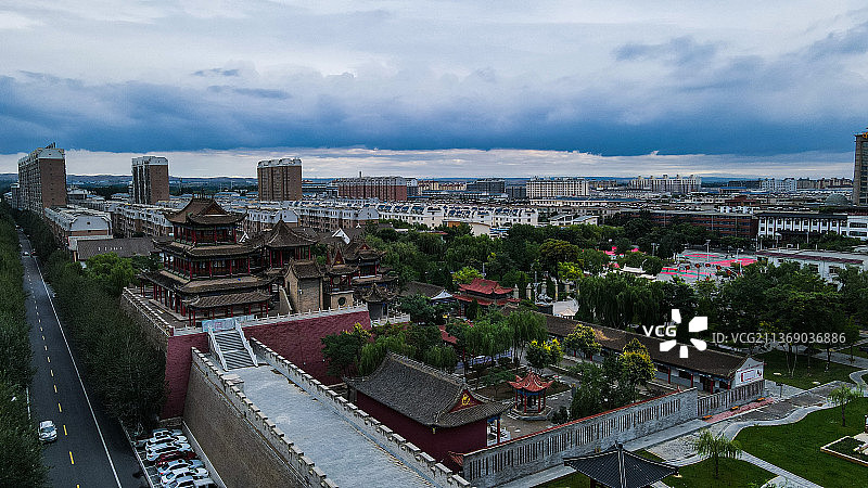 宁夏灵武玉皇阁鼓楼城市风光图片素材