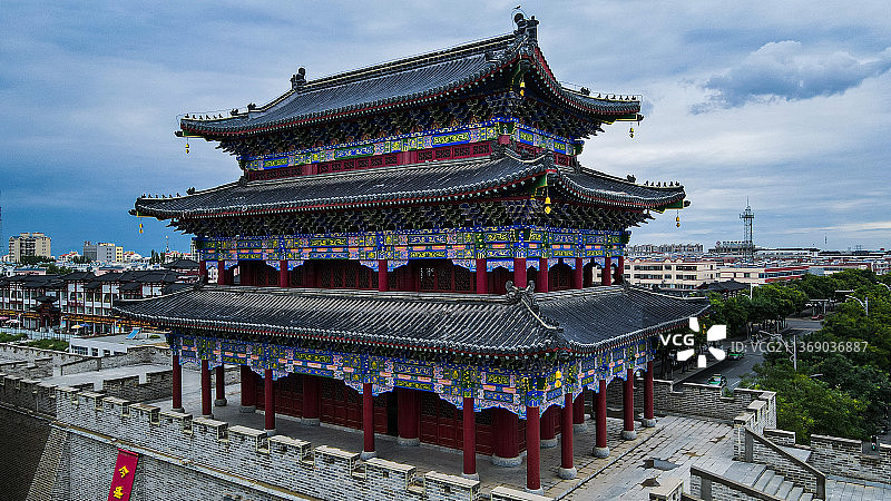 宁夏灵武玉皇阁鼓楼城市风光图片素材