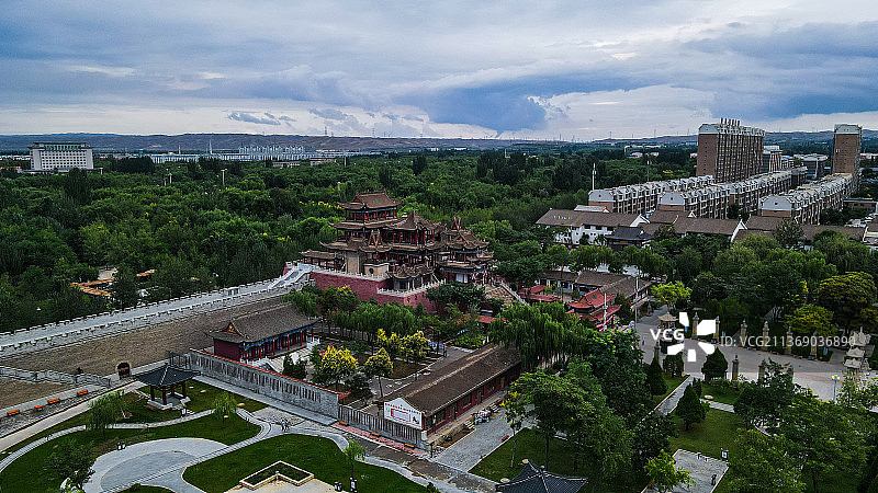宁夏灵武玉皇阁鼓楼城市风光图片素材