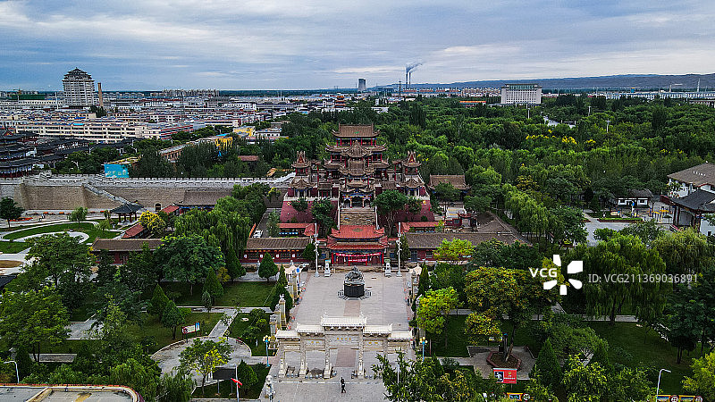宁夏灵武玉皇阁鼓楼城市风光图片素材