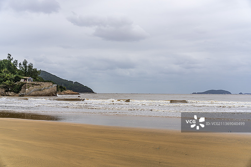 浙江舟山普陀山千步沙海滩景点图片素材