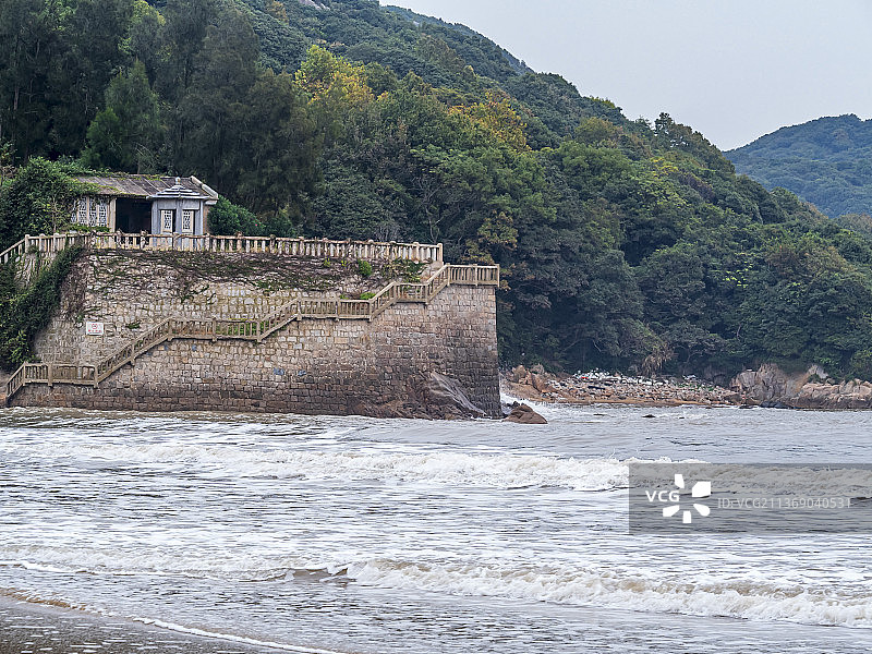 浙江舟山普陀山千步沙海滩景点图片素材