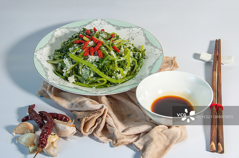 湖北粉蒸茼蒿图片素材