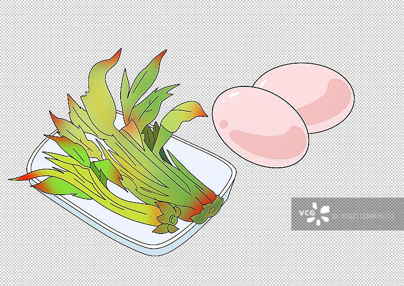春天美味营养健康蔬菜香椿芽炒鸡蛋图片素材