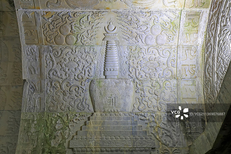 河北遵化清东陵裕陵（乾隆）地宫雕刻图片素材