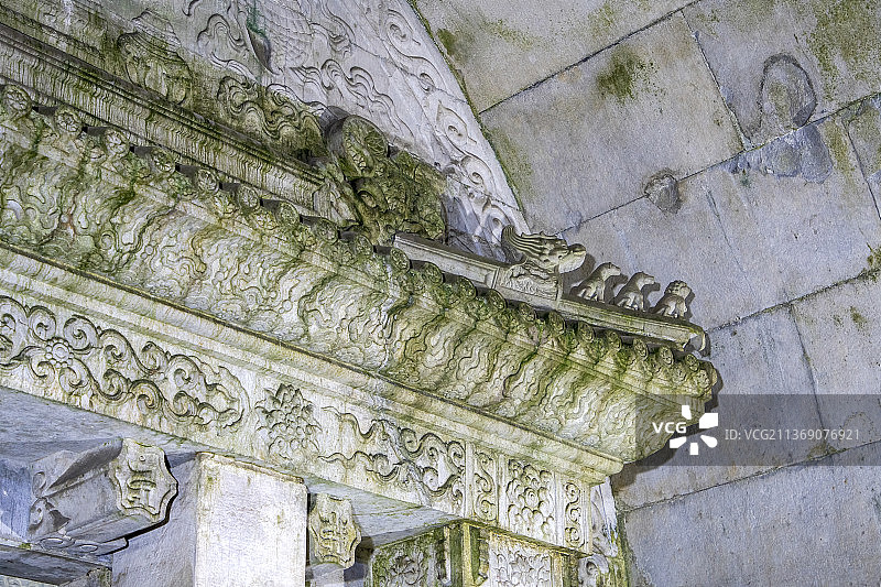 河北遵化清东陵裕陵（乾隆）地宫雕刻图片素材