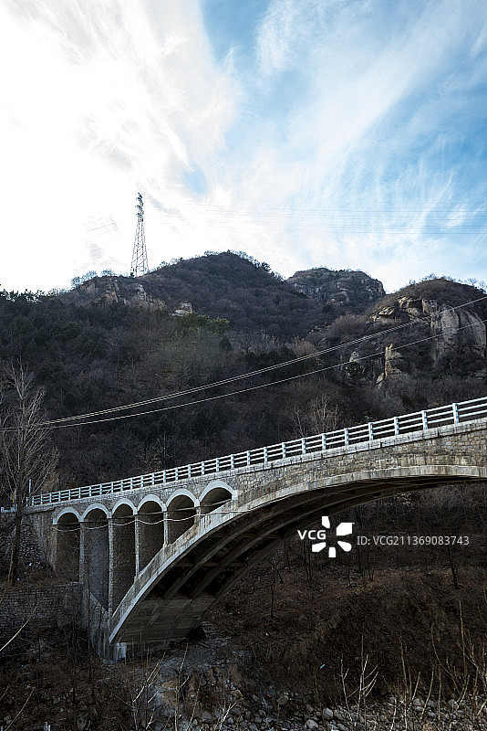 北京怀柔冷水峪峪道河桥图片素材
