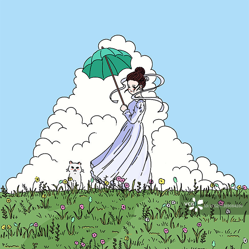 打阳伞的女人图片素材