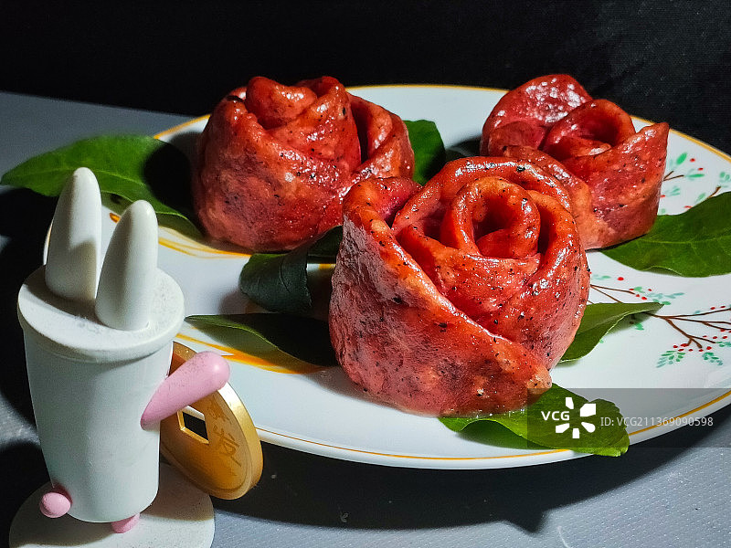 玫瑰花馒头图片素材