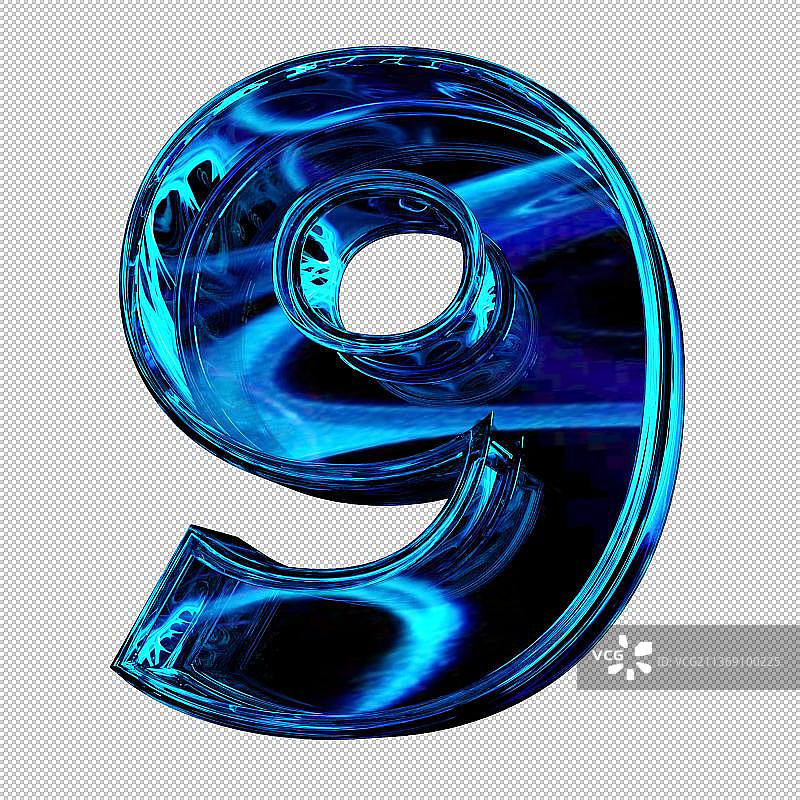 3D立体蓝色科技风倒计时数字免抠元素图片素材