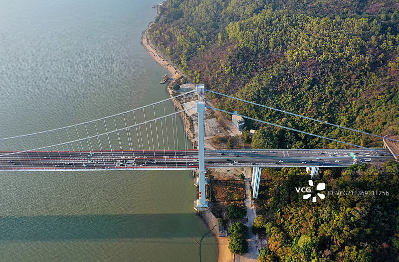 广东省东莞市虎门大桥虎门外语学校海战博物馆航拍图片素材