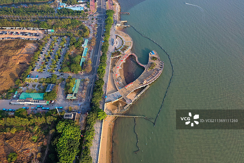 广东省东莞市虎门大桥虎门外语学校海战博物馆航拍图片素材