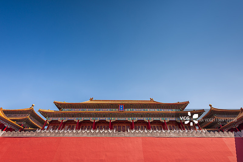 亚洲中国北京市故宫博物院午门图片素材