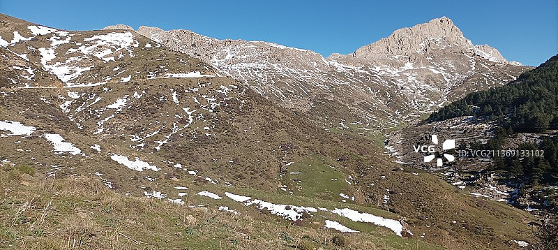 天朗气清的雪山美景图片素材