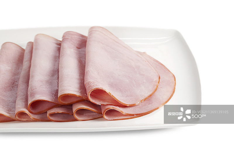 盘中的火腿片图片素材
