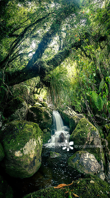 卡莱塔康多尔森林瀑布风景图片素材