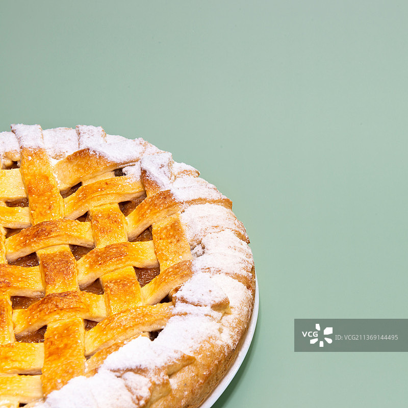 传统美式苹果派特写图片素材