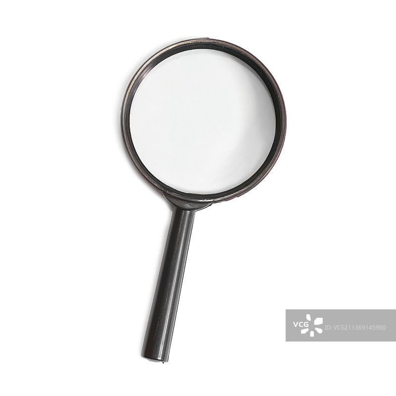 放大镜特写，白色背景图片素材