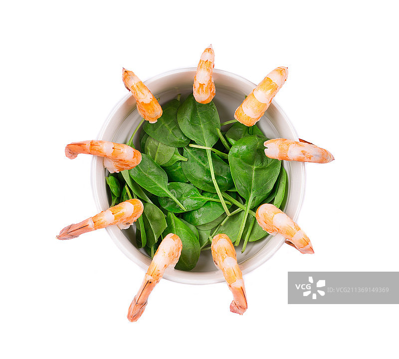 白色背景下的新鲜虾特写，摩尔多瓦图片素材