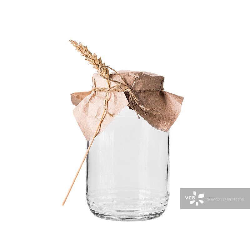 带麦穗的空玻璃罐，摩尔多瓦图片素材