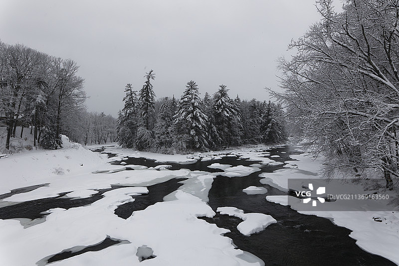 美国新罕布什尔州康威市萨科河与斯威夫特河交汇处图片素材