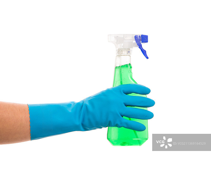 戴着手套的手拿着喷雾瓶，摩尔多瓦图片素材