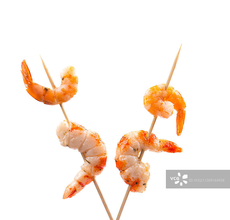 烤虾特写，白色背景，摩尔多瓦图片素材