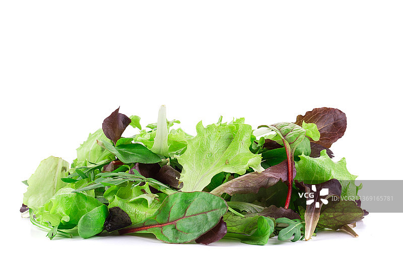 近距离观察的红绿生菜叶图片素材