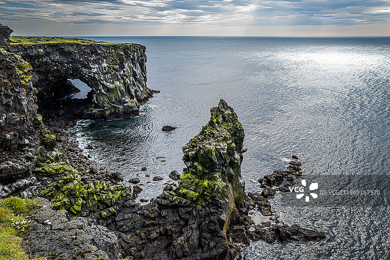 斯奈山半岛西端，海天一色的风景图片素材