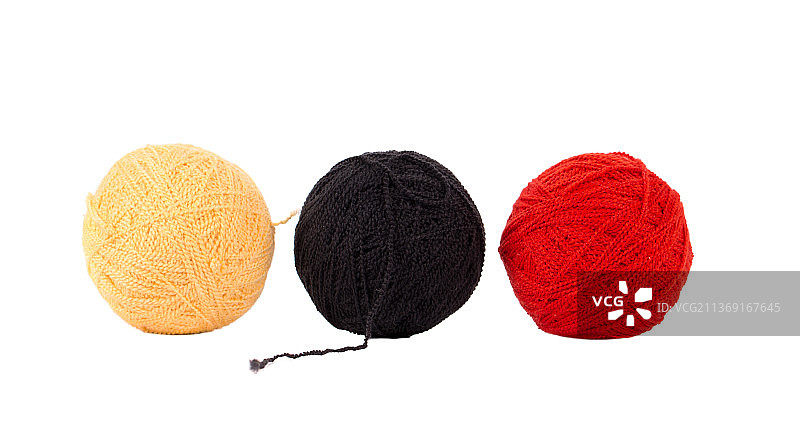 线球，白色背景的羊毛球特写，摩尔多瓦图片素材