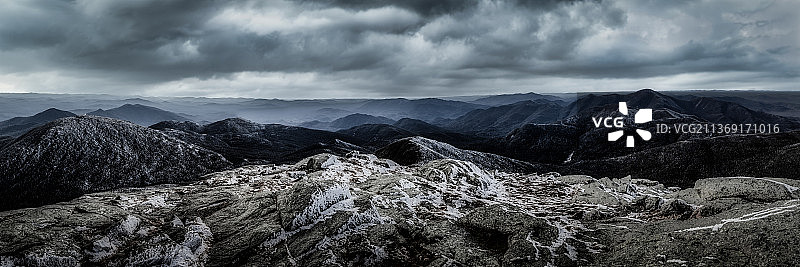 马西峰，山脉对天空的全景，马西山，美国图片素材