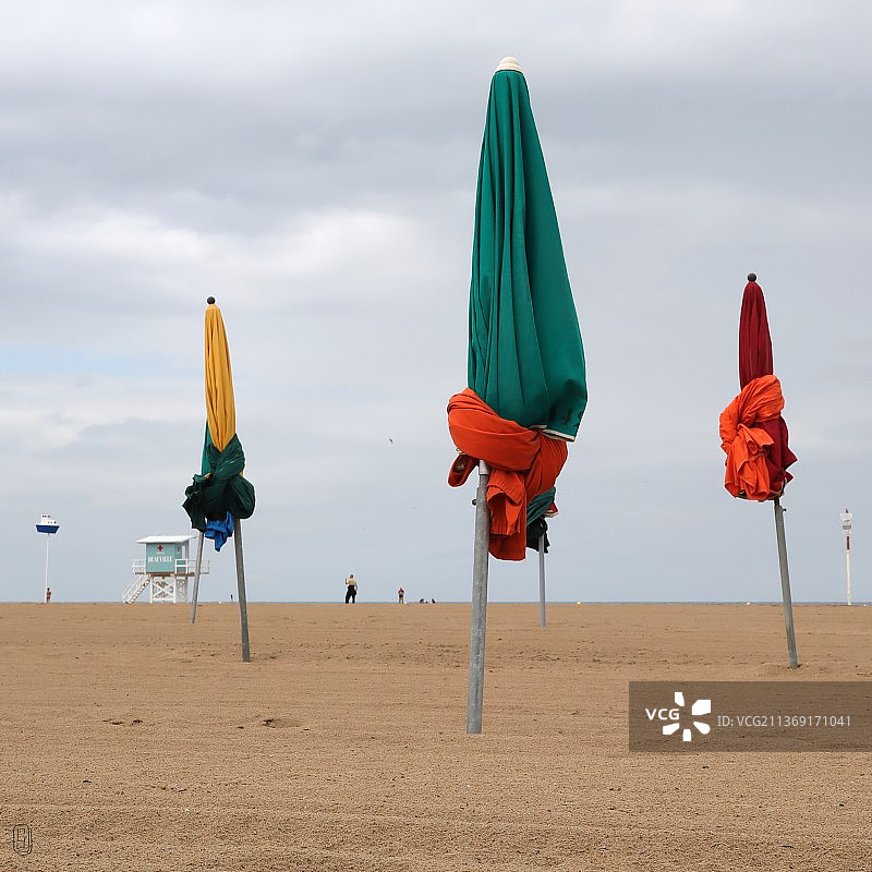多维尔海滩风景图片素材