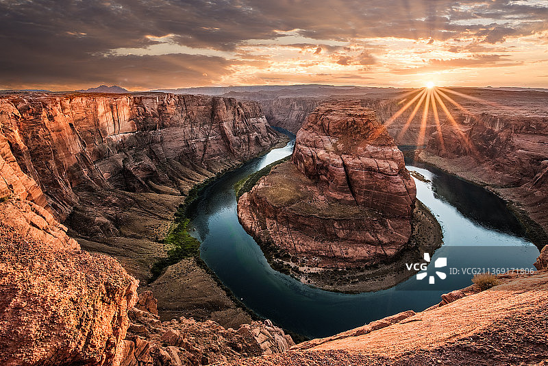 美国大峡谷马蹄湾日落美景图片素材