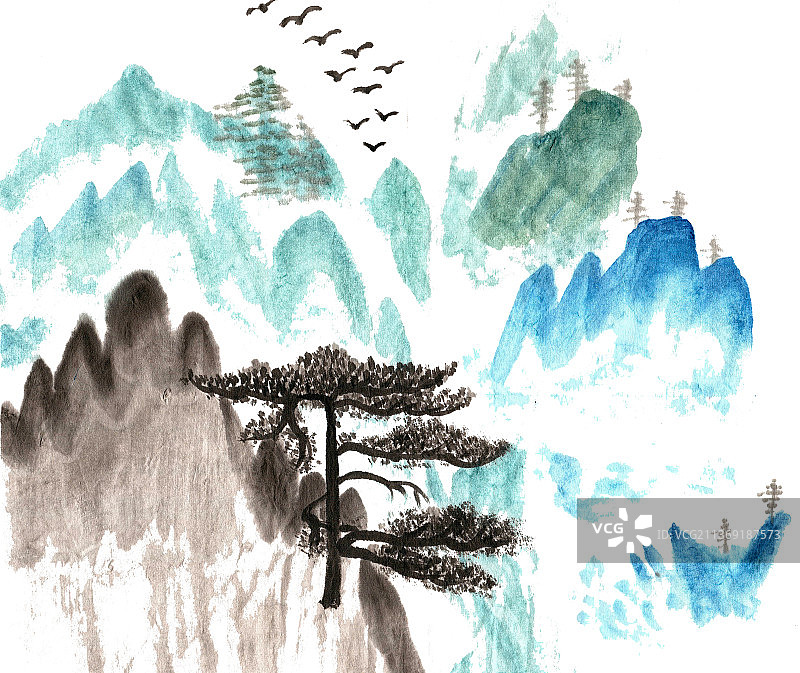 青山绿水图片素材