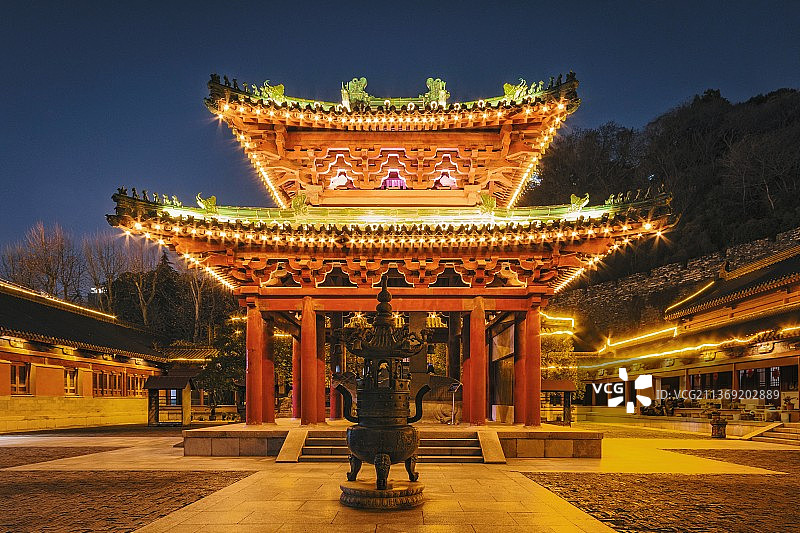 夜幕下的南京天妃宫灯火阑珊图片素材