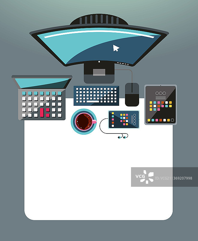 办公室工作区和办公用品图片素材