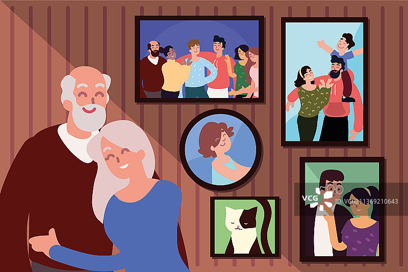 祖父母和家庭照片图片素材