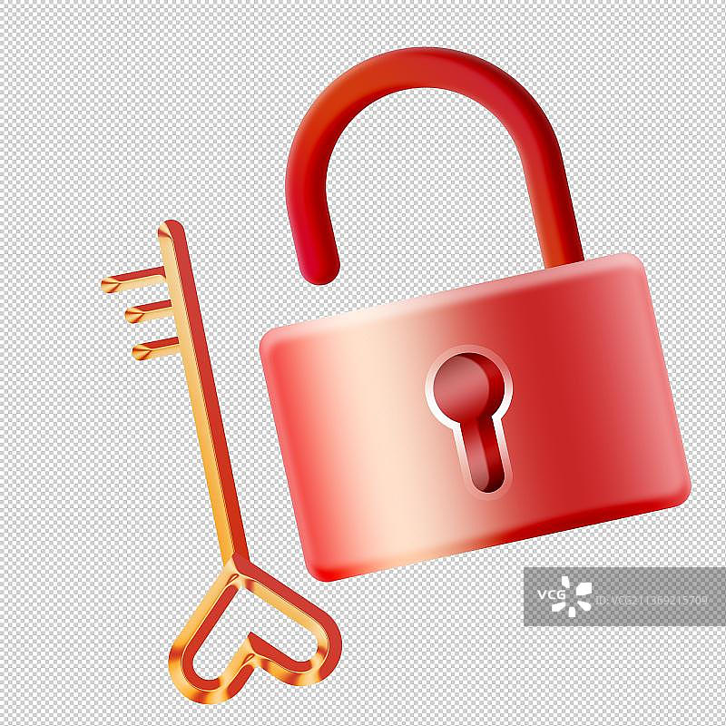 粉色钥匙和锁图片素材