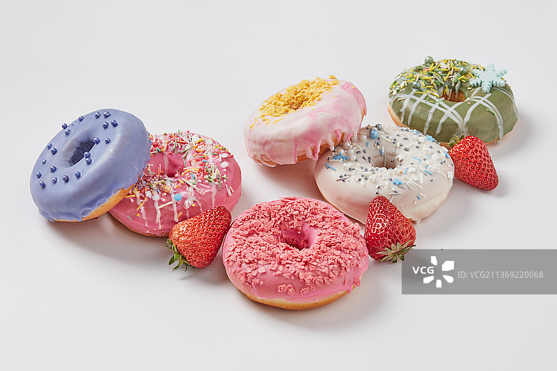 甜甜圈排列图片素材