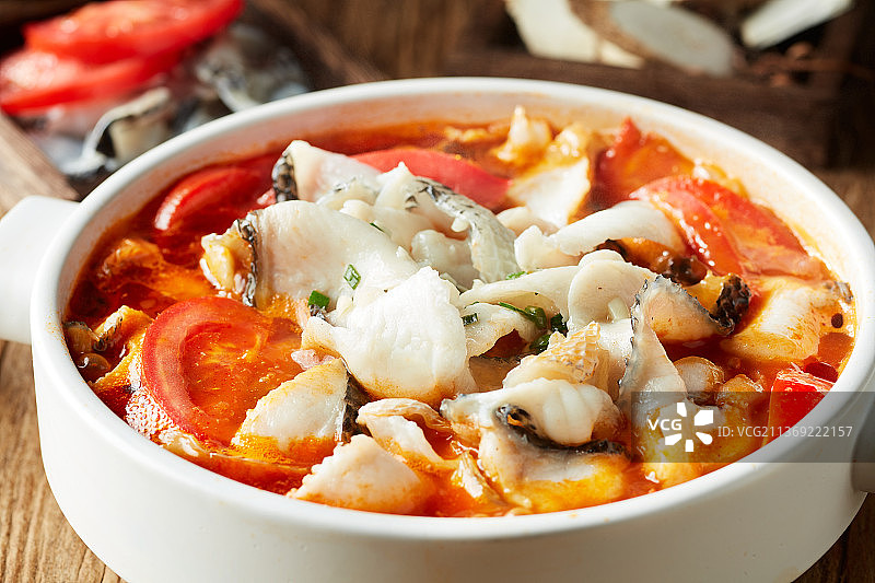 西红柿番茄鱼片图片素材