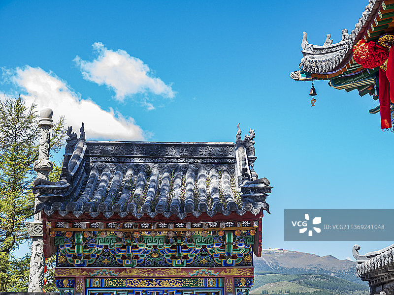 山西五台山黛螺顶禅院风景图片素材